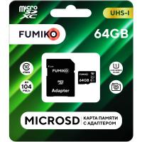 Карта памяти 64GB FUMIKO MicroSDHC class 10 UHS-I (c адаптером SD)