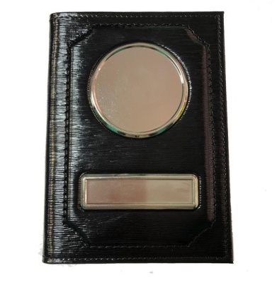 Обложка для автодокументов с линзами под вставку, натуральная кожа, рельеф, черная