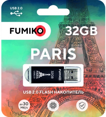 Флешка 32GB FUMIKO PARIS черная USB 2.0