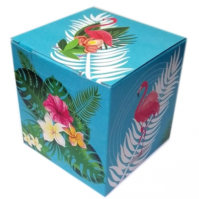Подарочная коробка для кружки Фламинго с цветами