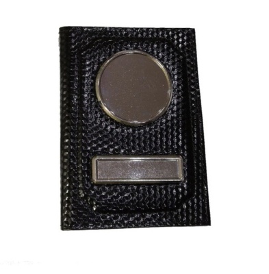 Обложка для автодокументов с линзами под вставку, натуральная кожа, карбон, черная