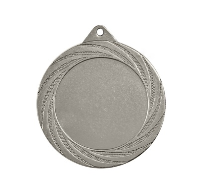 Медаль металлическая Плетение D=7 см, серебро (под вкладыш 50мм)